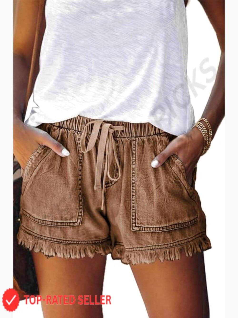 Lightweight Baggy Hot Pants Elastic Waist Drawstring Comfy Shorts Casual Trendy